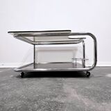 Table basse bauhaus en noyer des années 1970