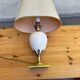 Large vintage 70s table lamp Maison Le Dauphin in brass & ceramic cr