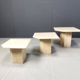 Vintage travertine nesting tables or side tables, 1970s