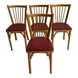 4 chaises bistrot Baumann - rouge