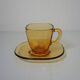 Coffee cup & amber glass undercup vereco - made in france