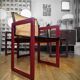Pascal Mourgue rare set of 3 caned sleigh armchairs in lacquered wood for vintage 80s triconfort