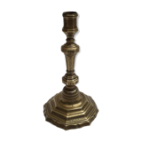 18th century brass engraved candlestick