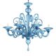 Venetian Blue Satin Murano Glass Chandelier by Simoeng