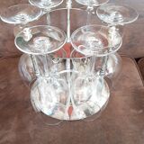 Metal support with crystal stem glasses