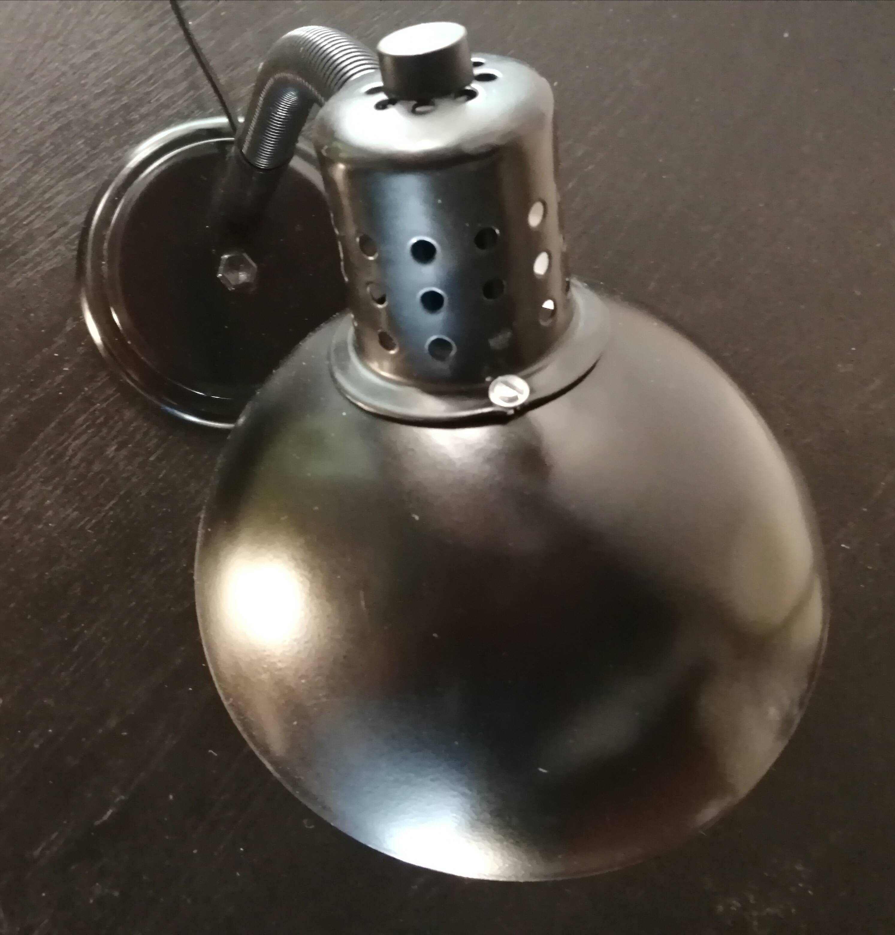 Large black Aluminor desk lamp made in France vintage 1970