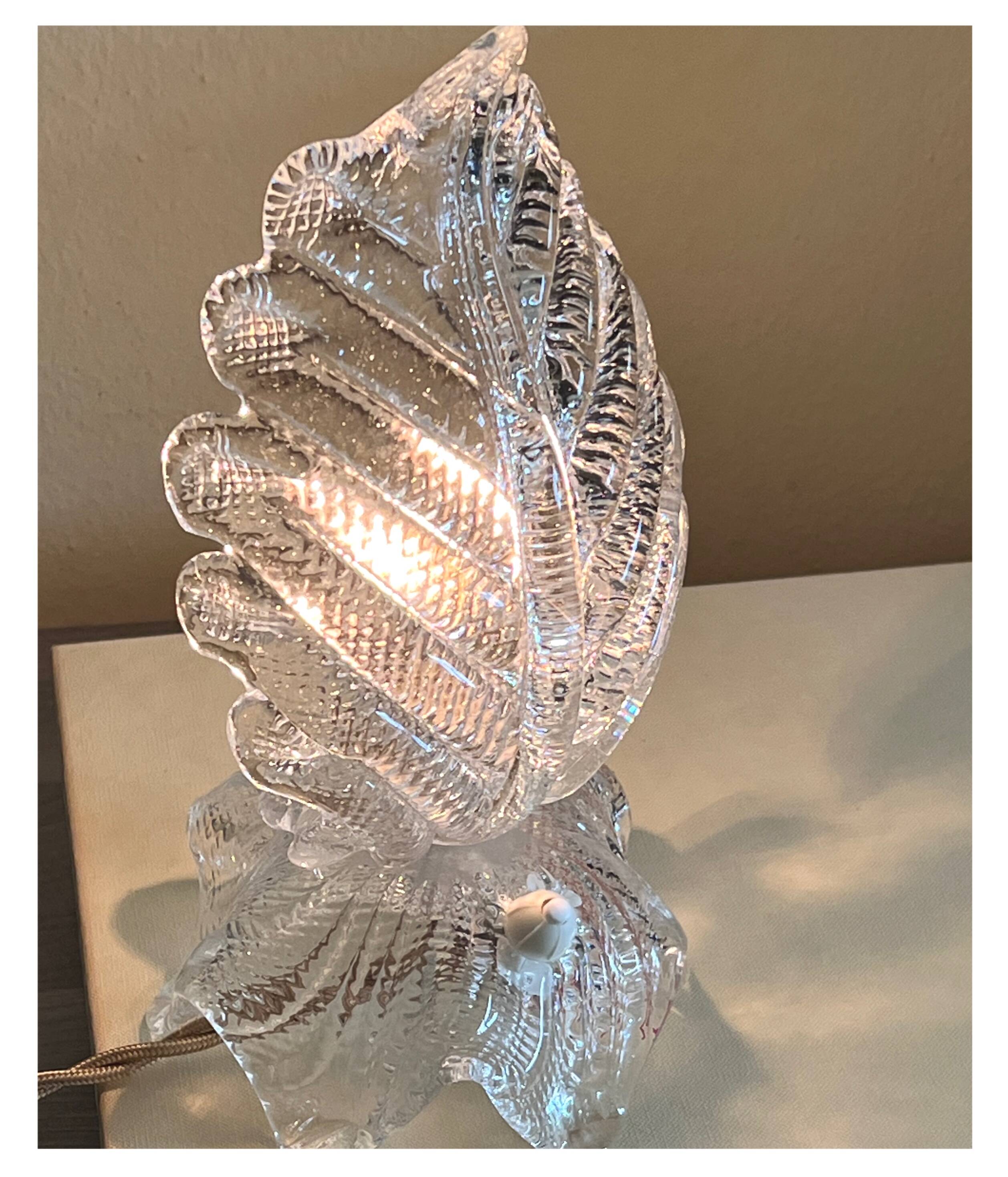 Lampe en verre de Murano en forme de feuille