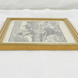 Lithograph print signed c. lediberder boat in port 68/250