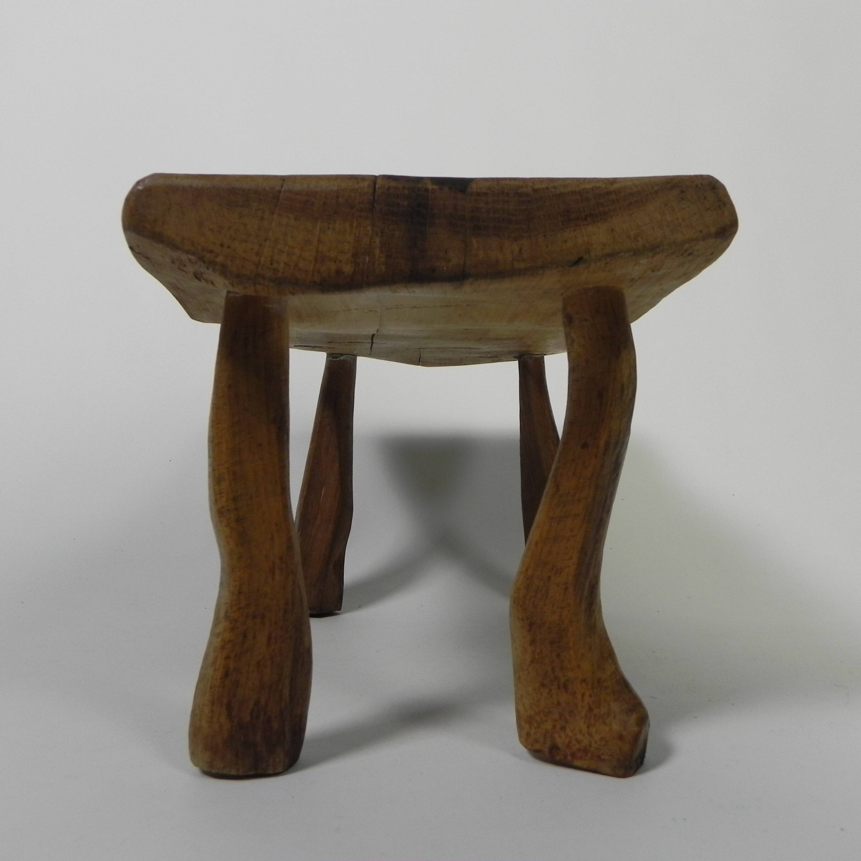 Vintage oak stump stool, 1960s