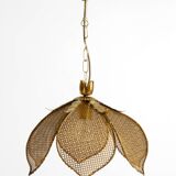 Beautiful rare 1980s Regency floral design brass ceiling lamp