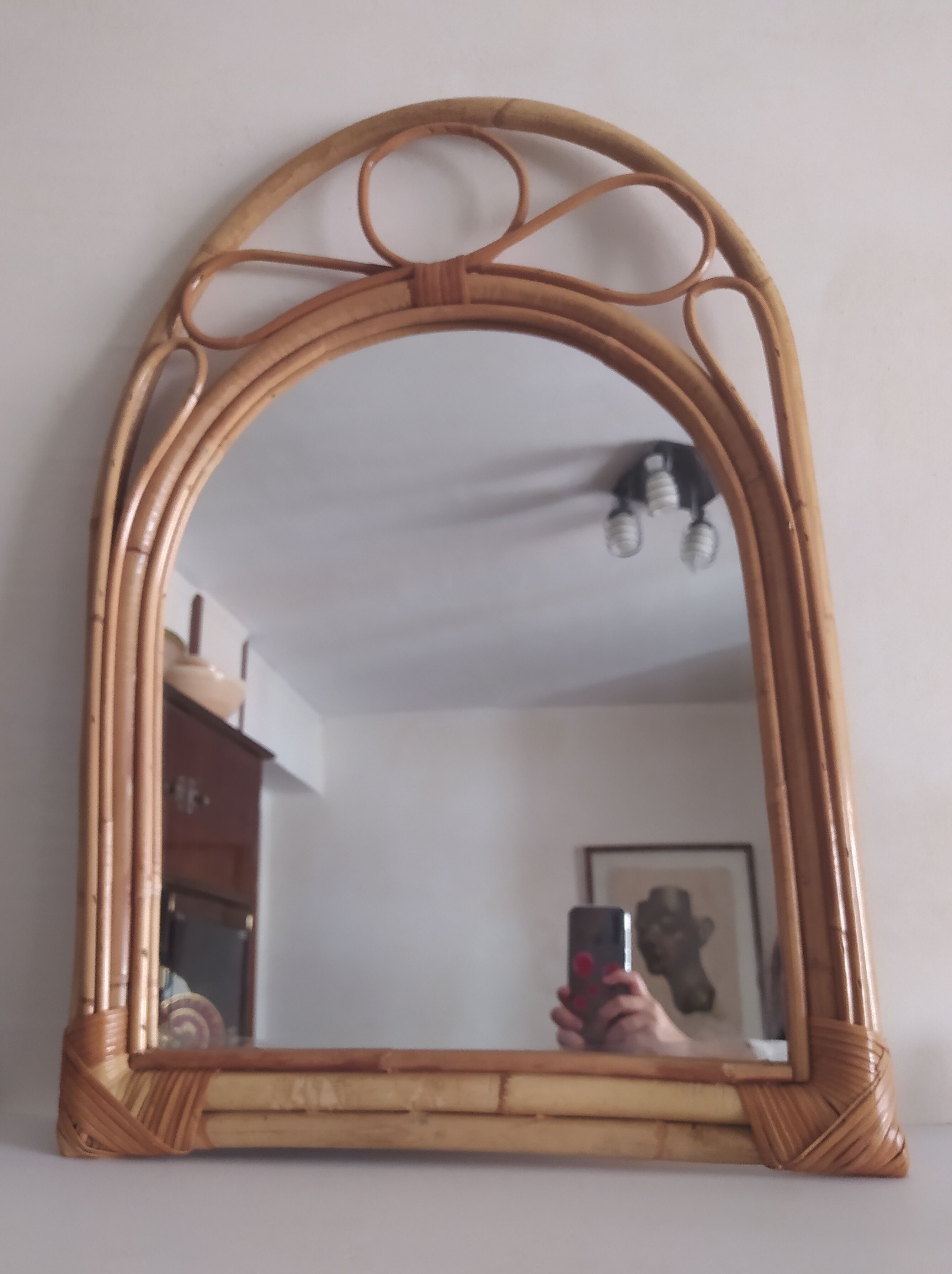 Vintage bamboo mirror 50x72cm