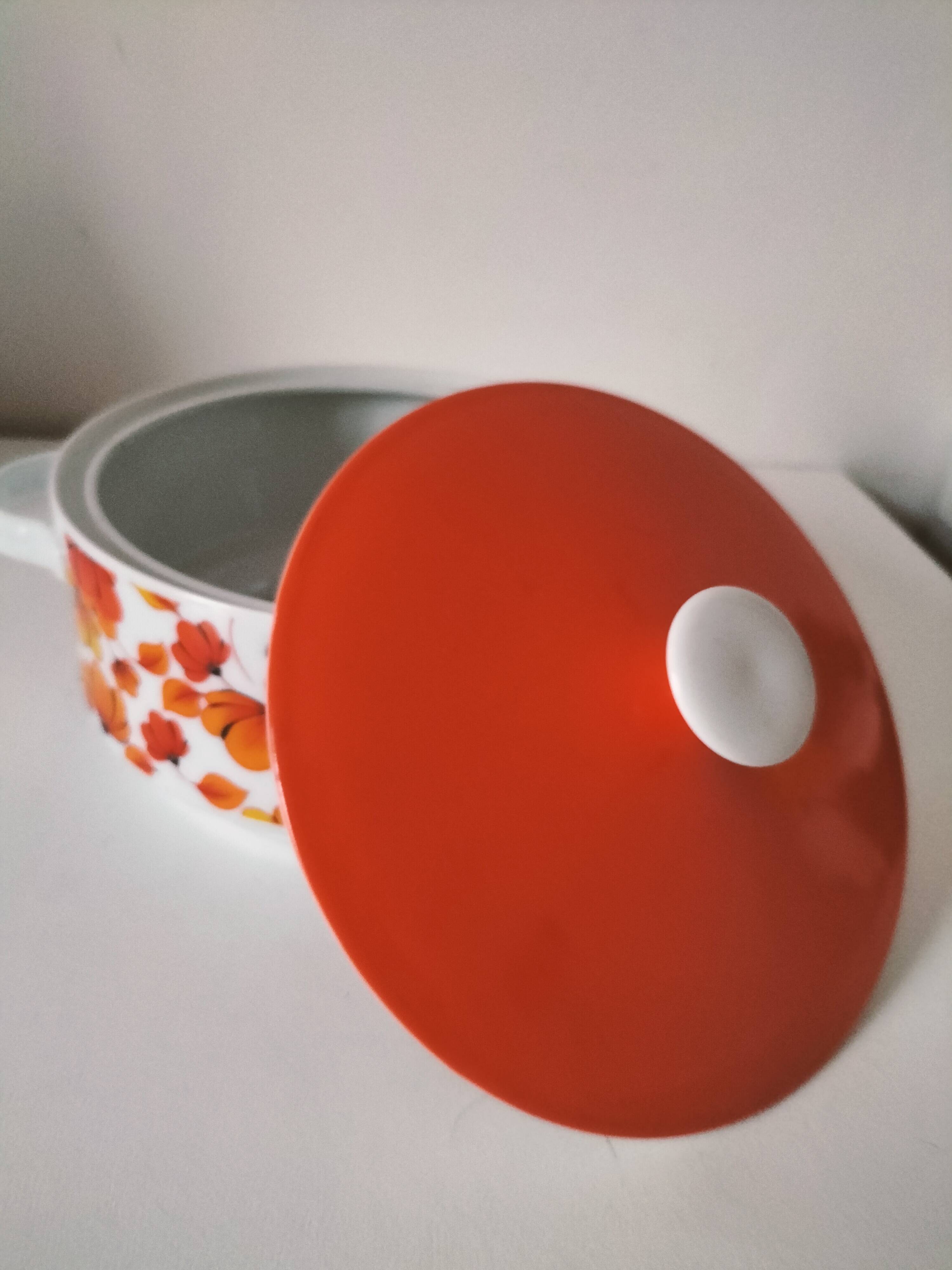 Vintage Wunsiedel Bavaria soup tureen – 70s orange pop flowers