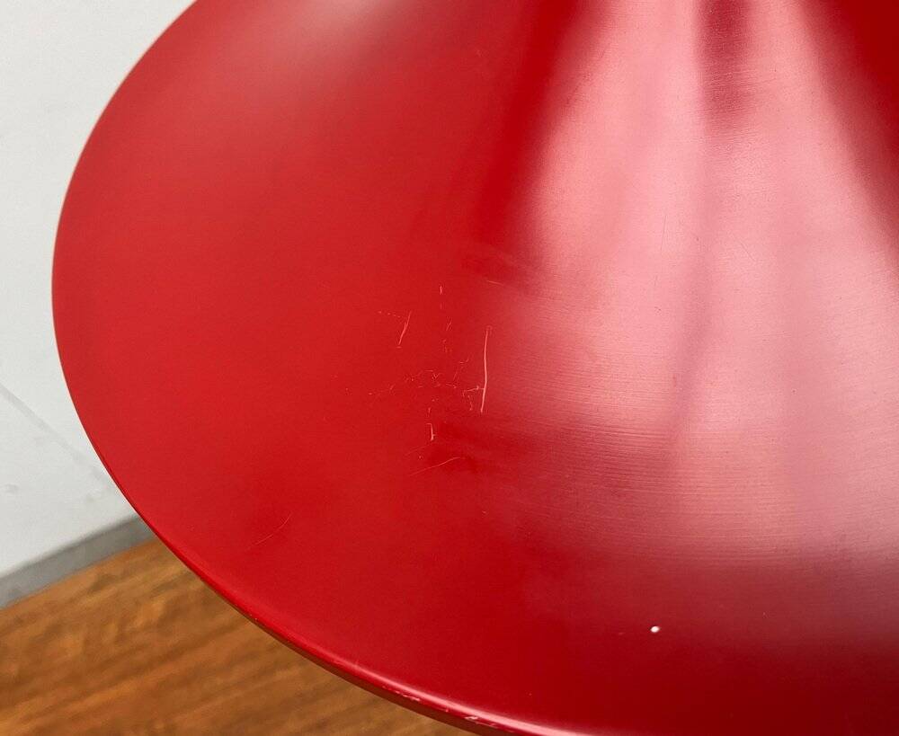 Red tulip pendant lamp from the mid-century space age by Rolf Krüger for Staff, 1960s.