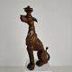 Statue de lévrier en bois sculpté à la main - XXe siècle