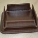 Murano Sommerso ashtray with leather support