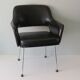 Modernist armrest chair, chrome and skai, Belgium 1960