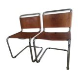 Chairs b33 leather patinated Marcel Breuer