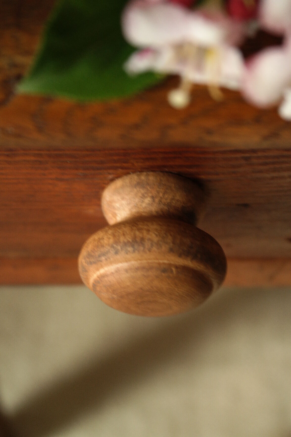 Pair of vintage country bedside tables oak and fir