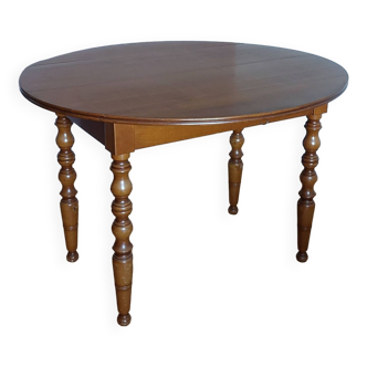 Table ovale en merisier style Louis Philippe / 2 rallonges