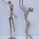 Gilt bronze and sculptural gilt bronze candle holder vintage design