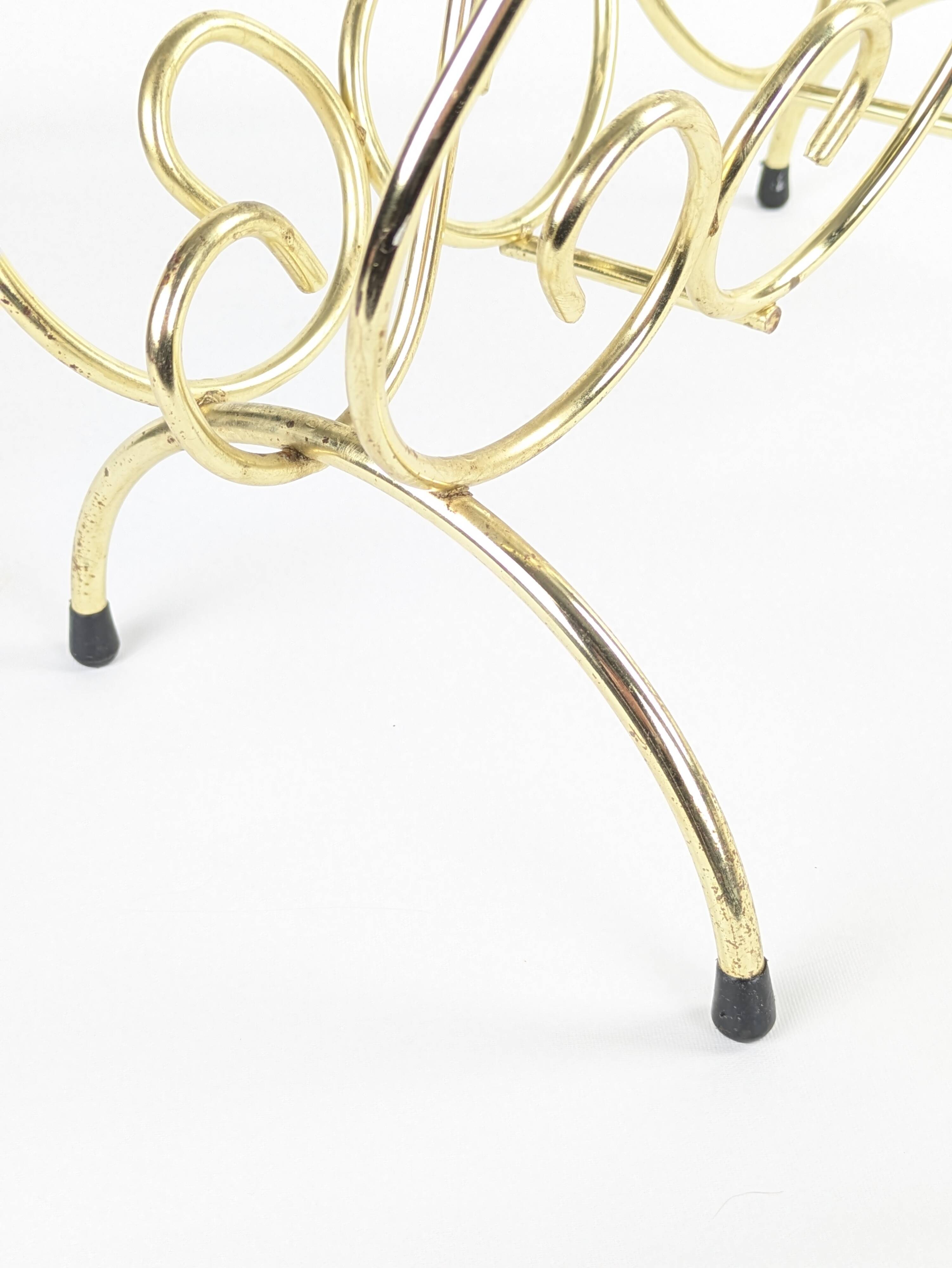 Golden wire magazine rack 1960