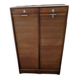 Double curtain filing cabinet