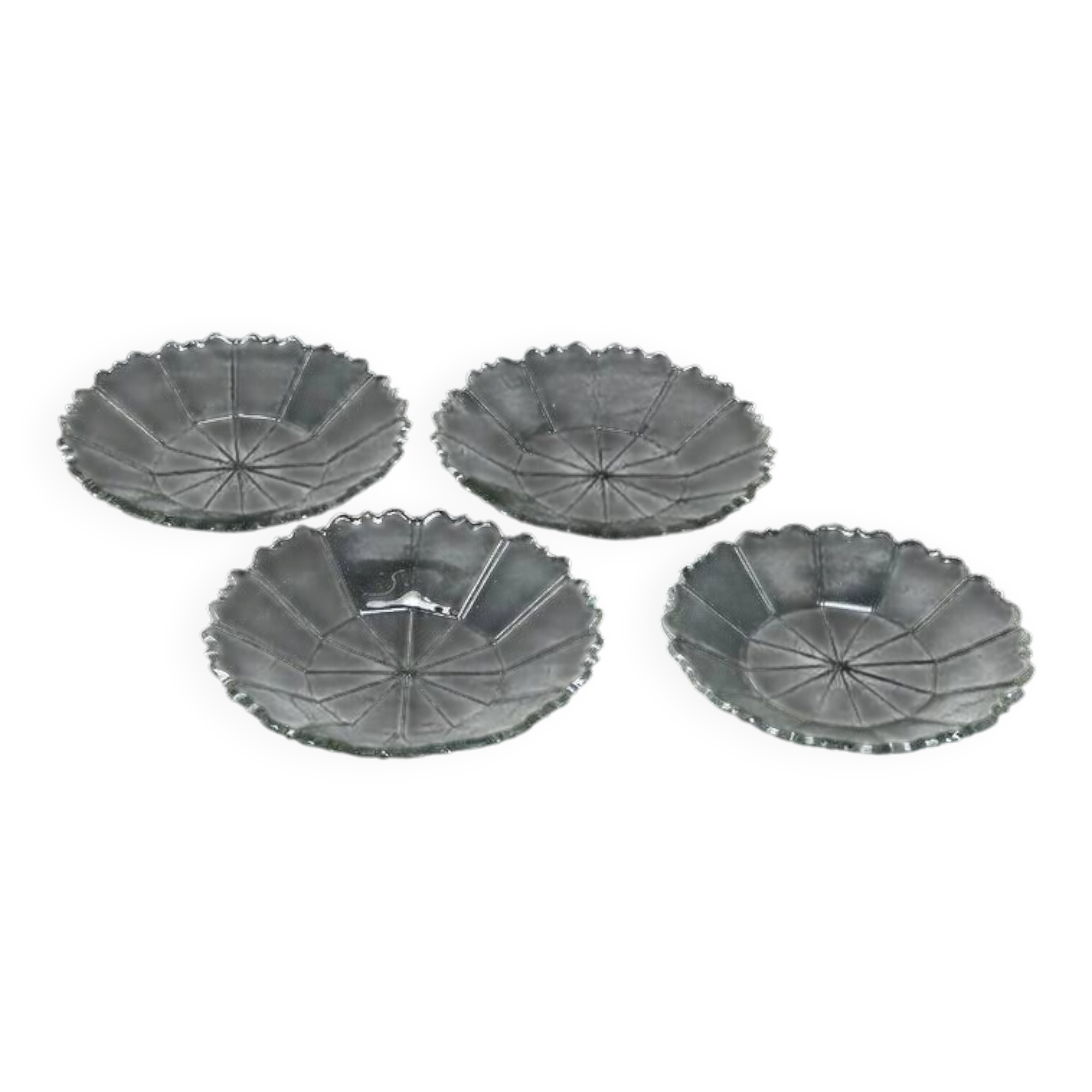 H1Y set of 4 faceted plates in Biedermeier style