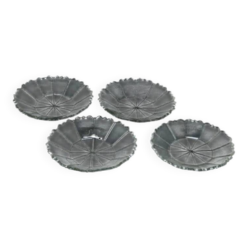 H1Y set of 4 faceted plates in Biedermeier style