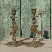 Bougeoirs anciens en bronze