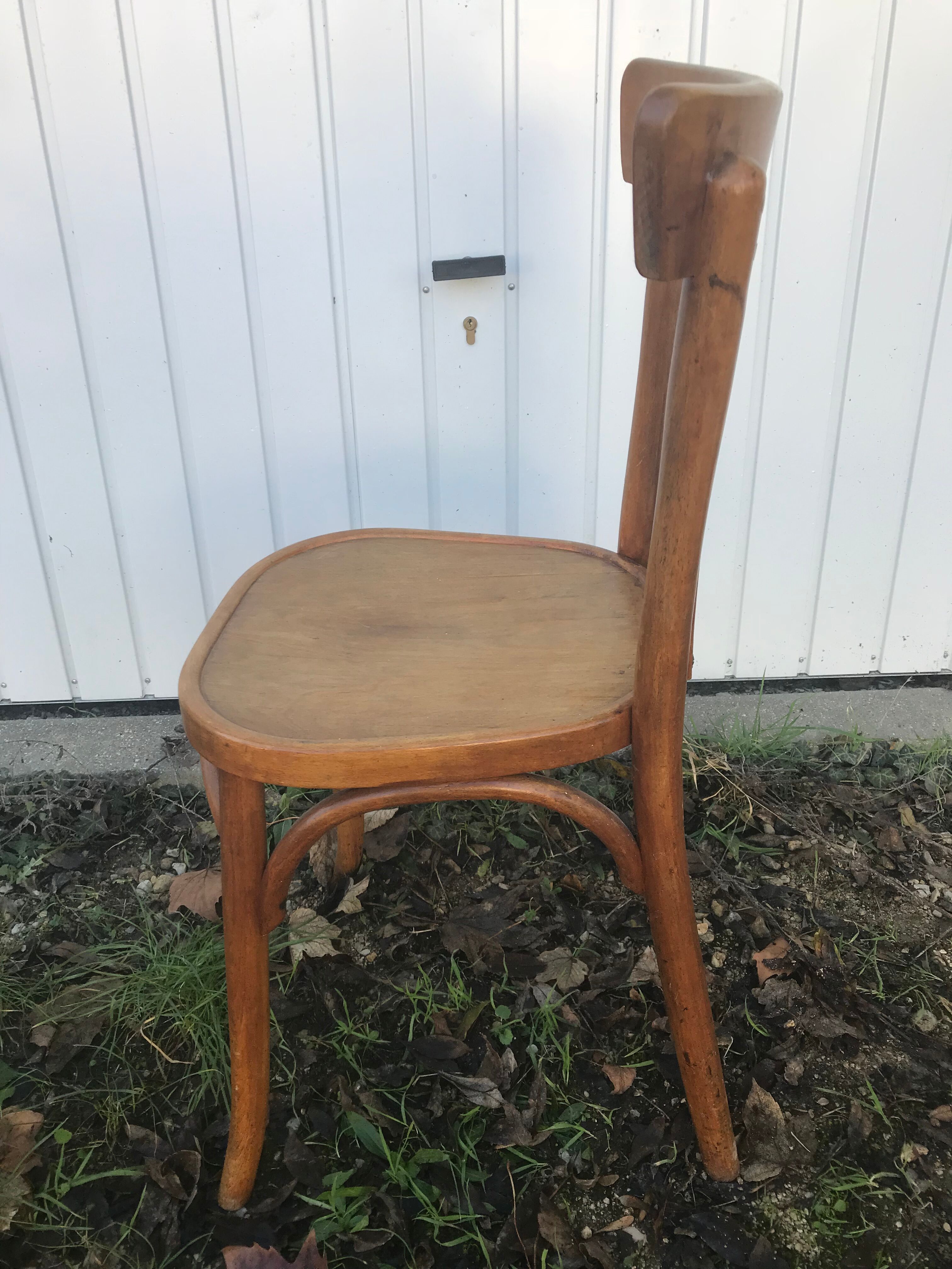 Pair of chairs bistro old vintage wood