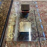 Glass coffee table and Corinthian columns