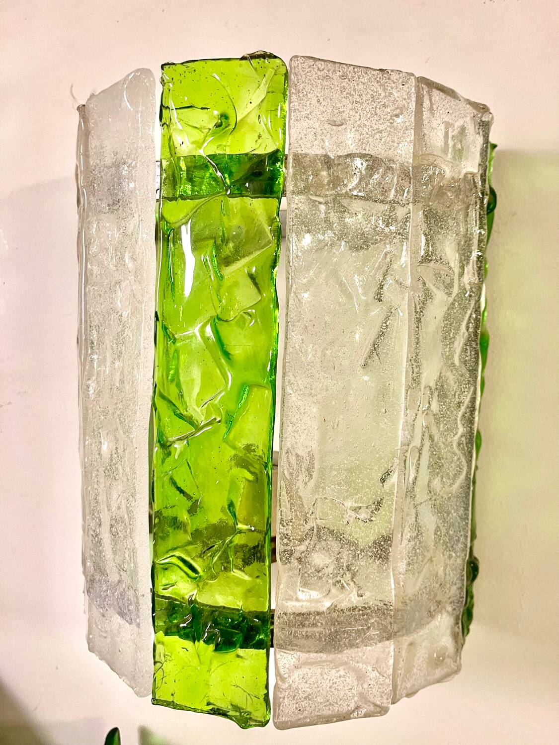 Pair of Murano glass wall lights Abano Poli by Poliarte, Italy 1970