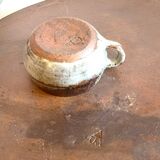 Enamelled stoneware tray and its 7 cups