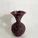 Terracotta Pitcher Vase with Enameled Interior and Engraved Wood Effect