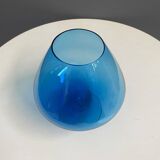 Empoli Blue large cognac glass shape vase 1960s