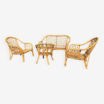 Vintage rattan lounge from the 60s and 70s