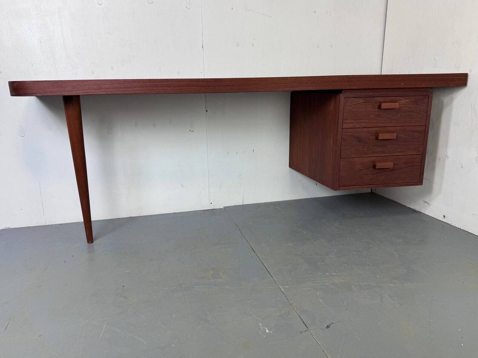 Danish modernist desk in teak, 1950s