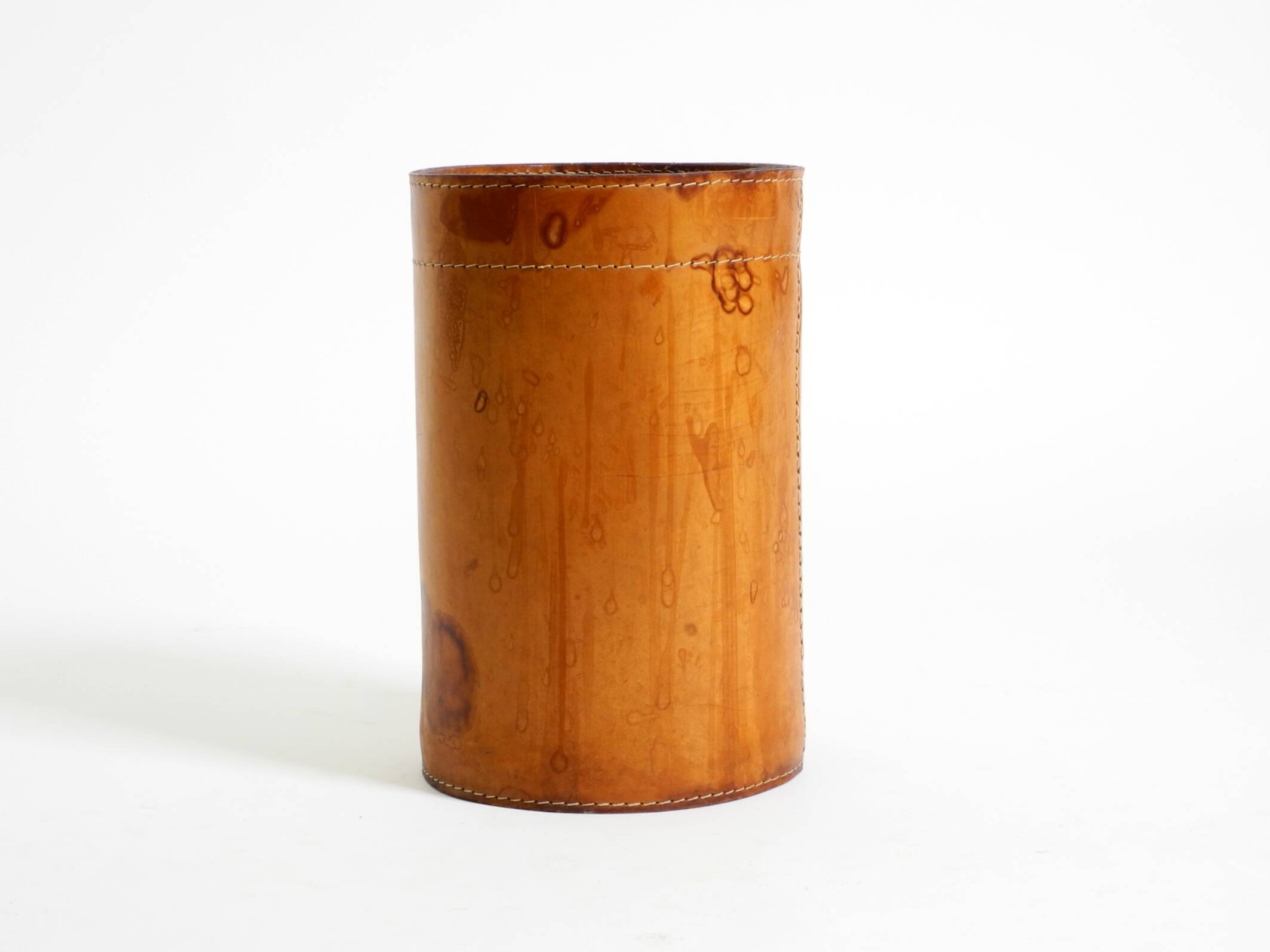 Beautiful 1960s leather paper bin by Torben Ørskov & Co Denmark
