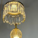 Suspension cascade triple Holophanes and vintage pendants