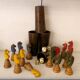 Deluxe Antique Game Little Horses 4 cups 4 dice made of bone and 16 horses