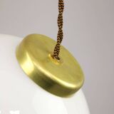 Mid-Century Italian Opaline and Brass Pendant Lamp
