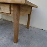 Table basse de ferme rustique en chêne massif Aérogommer - 1m18.5