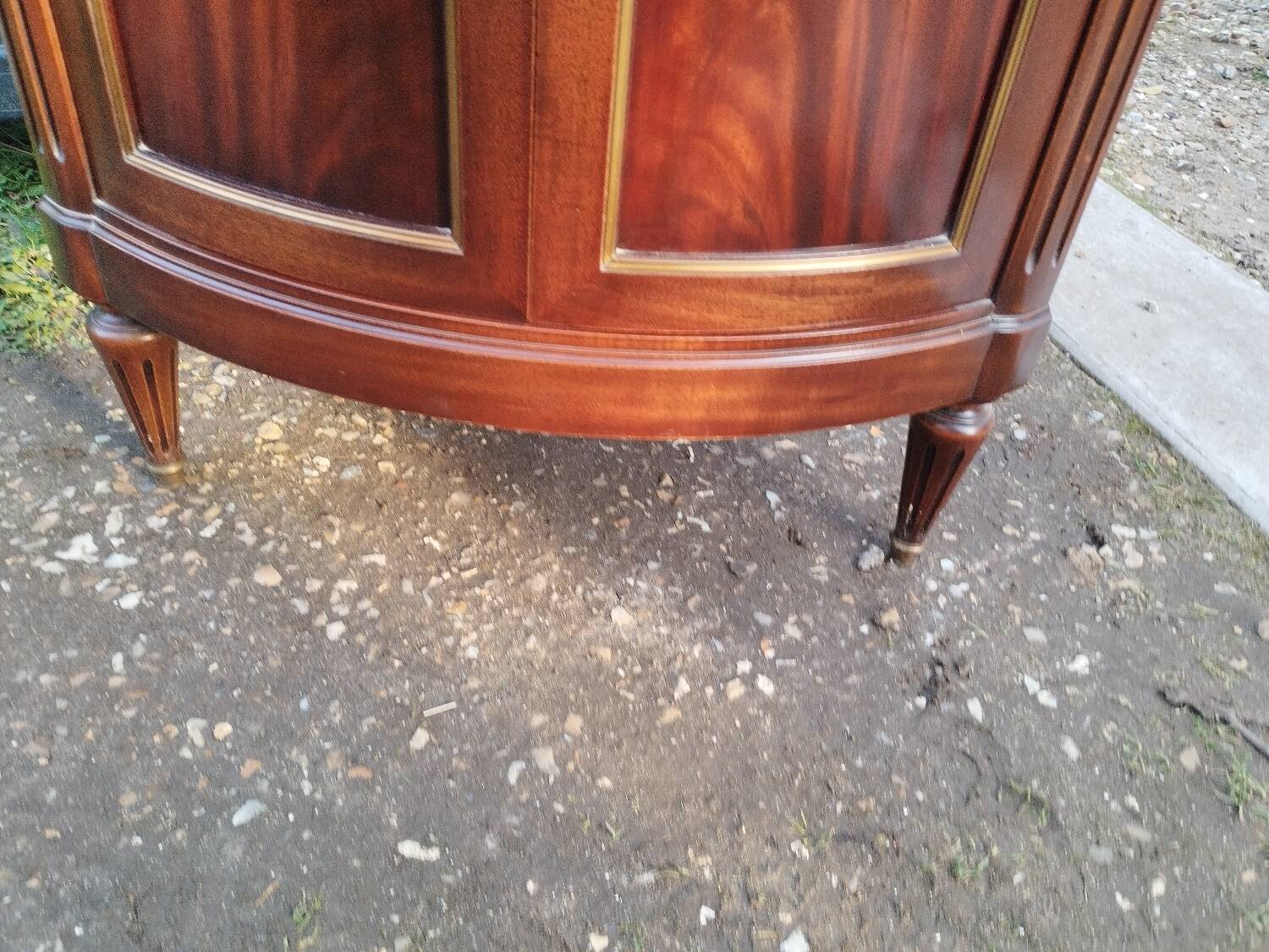 Antique Louis XVI style corner unit with marble top