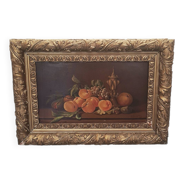 Belgium oil painting by G. Henrotte Fruit Still Life 1914