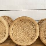 4 tabourets corde et rotin