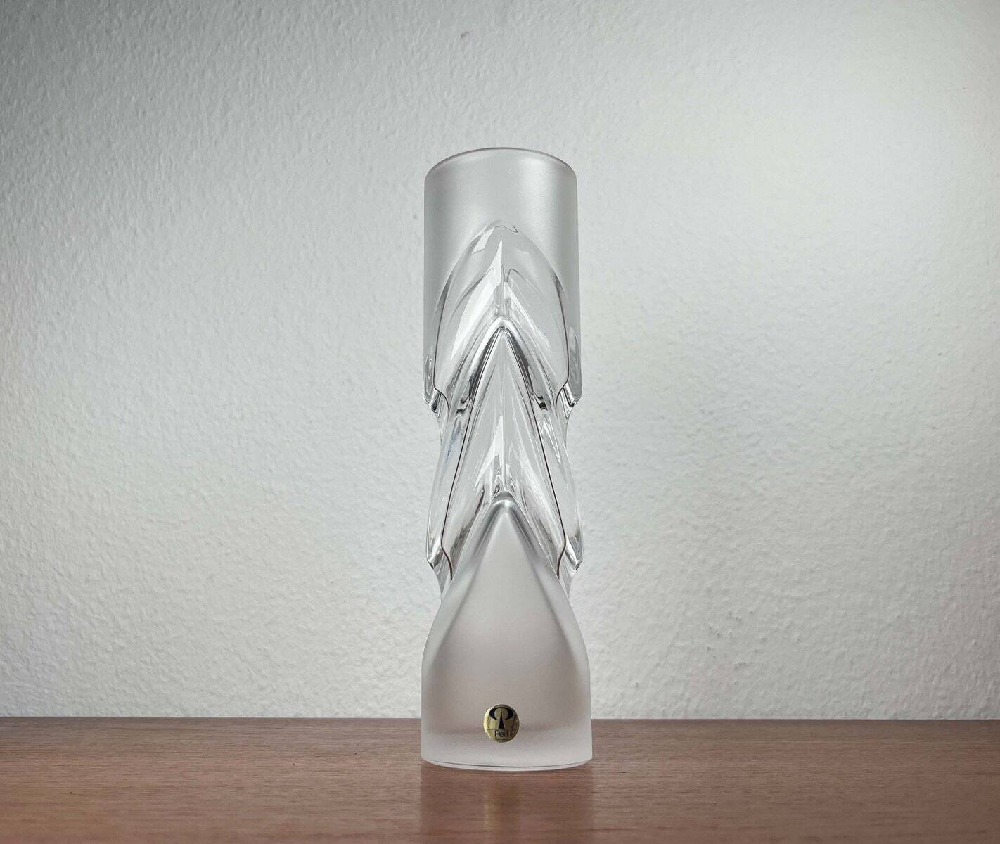 Vintage glass vase from the German Malachit series by Peill & Putzler, 1970s.