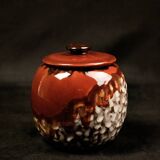 Red glazed stoneware candy dish by Louis Dage - circa 1920 - H 15 cm