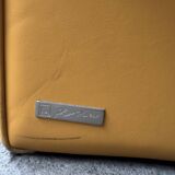 "Ambassador" Three-Seater Sofa – Yellow Leather – Nicoletti Salotti – 1980s