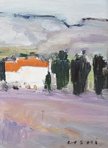 Painting by Nagao Usui "Landscape of Provence"