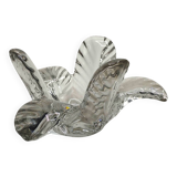 Vintage 1970s Vannes Glass Centerpiece Bowl - Petal Design - Unsigned